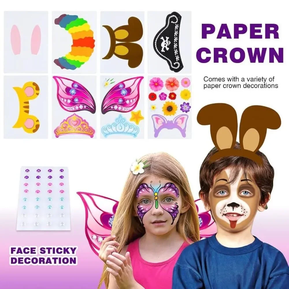 Face Paint Kit for Kids - 94 PCS Professional Face Body Painting Kits w/Stencils
